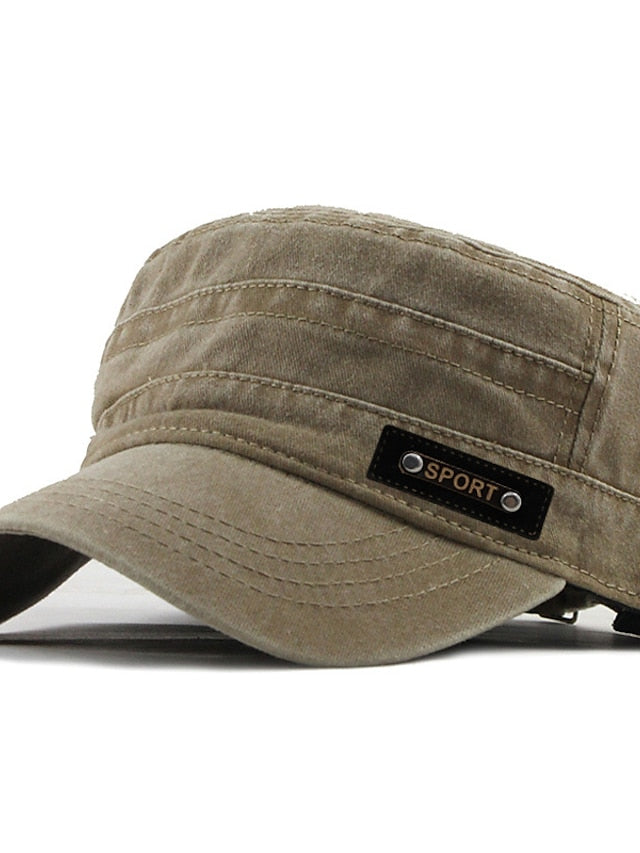 Four Seasons Casual Washed Cotton Flat Top Hat Unique Design Vintage Adjustable Fisher Caps Men Women Cap for Women