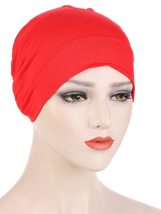 Fashion Multi Color Muslim Underscarf Women Soft Hijab Solid Scarf Turbans Head For Women Caps Islamic Hat for Women