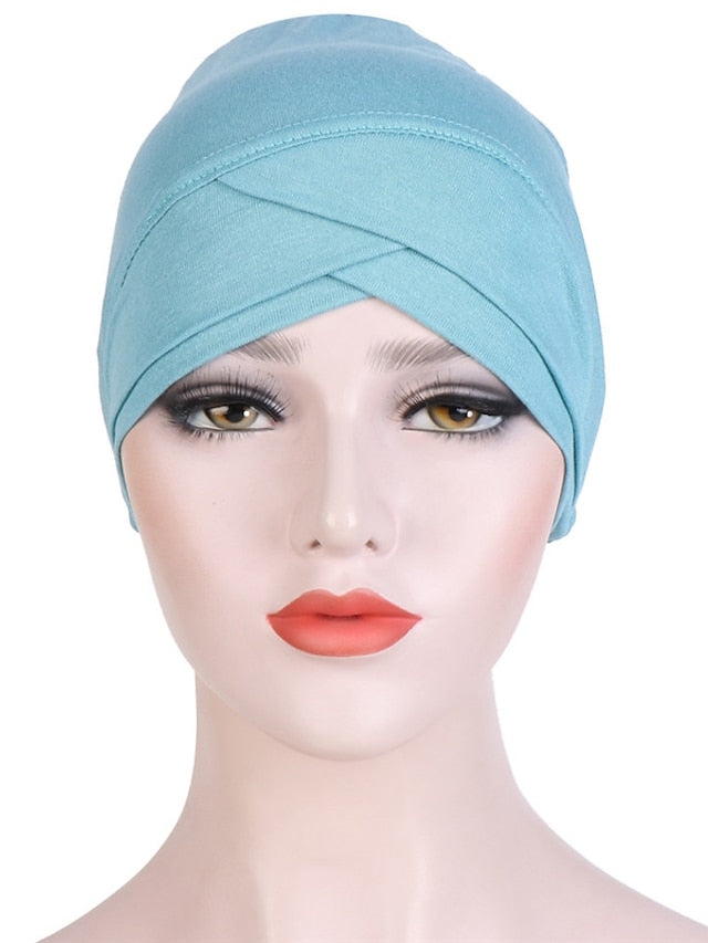 Muslim with Rope Scarf Hat Women Turban Soft Chemo Cap Hair Loss Islamic Headwrap Head Cover Wrap Caps Headwear Dubai Arab Bonnet New for Women