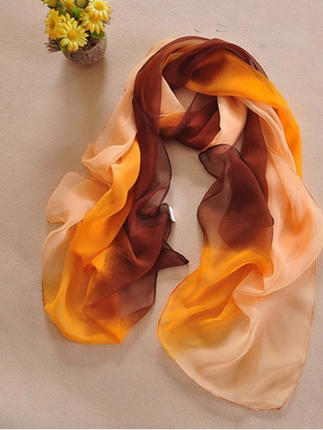 Chiffon Scarf Party Black Scarf Color Block Cute Red Blue Fall Spring for Women