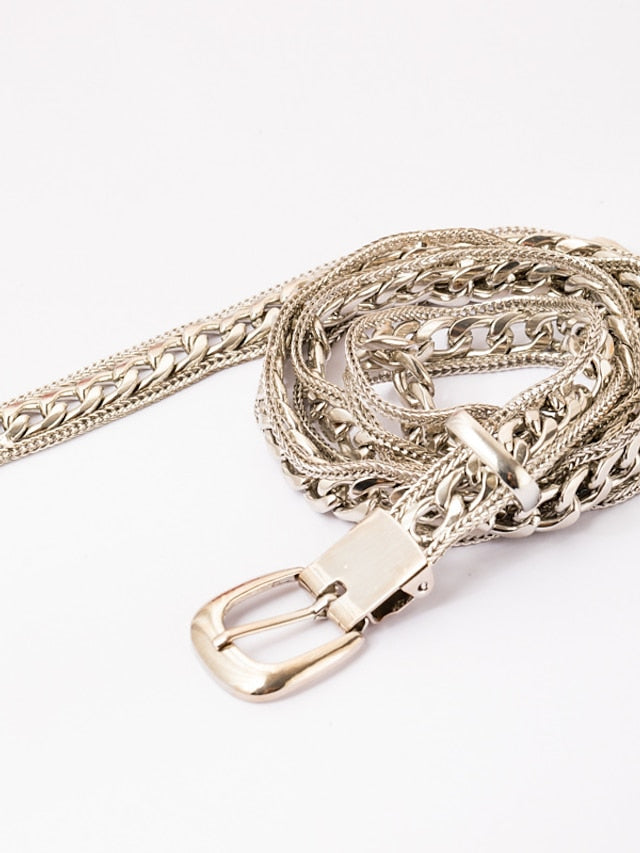 Belt Alloy Silver Gold Chain Party Dress Bar Solid Color / Spring / Summer / Winter for Women