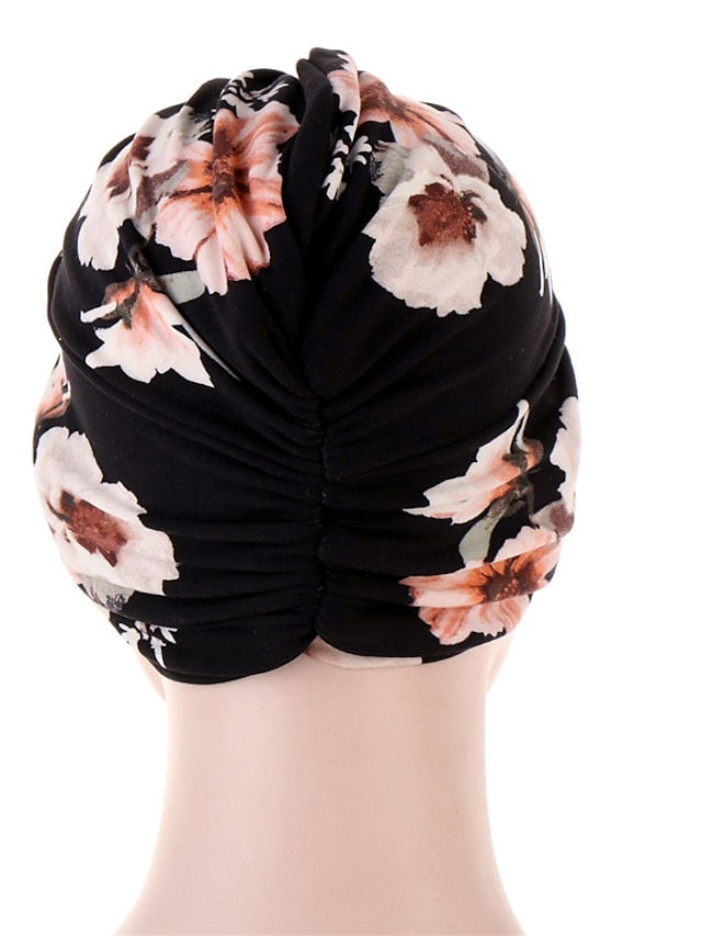 Women Muslim Daily Turban Folding Cross Knotted Hair Scarf Elastic Head Wrap Headwear Bandanas Lady Hair Hats Beanie Hair Loss Accessories for Women