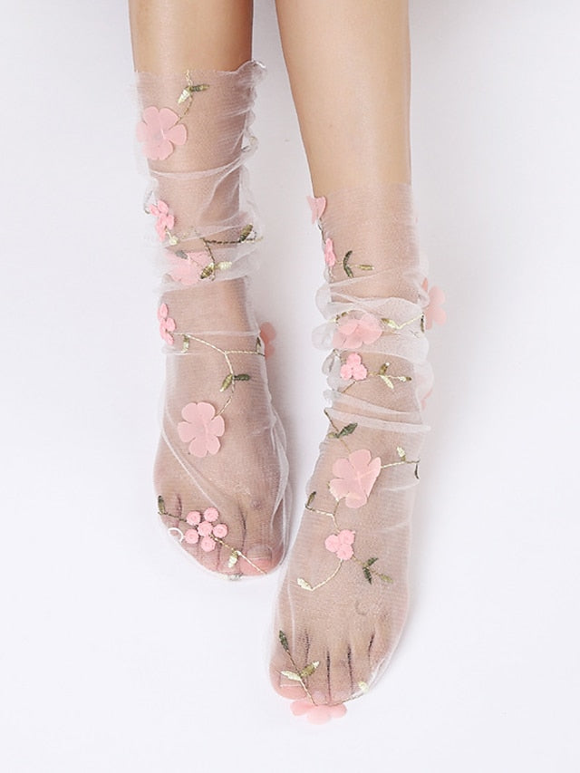 Crew Socks Outdoor Daily Vine Polyester Simple 1 Pair for Women