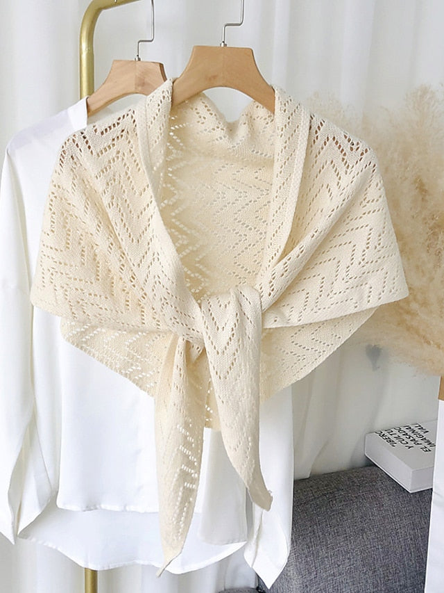 Fashion Knitted Crochet Hollow Fake Collar for Women Small Shawl Wrap Flase Collar Decor Female Shirt Detachable Collar for Women