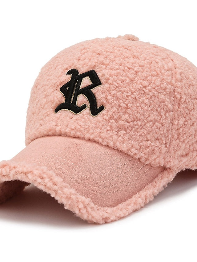 Hat Baseball Cap Winter Hats Black Pink Khaki Outdoor Street Dailywear Embroidery Letter Windproof Comfort Warm for Women