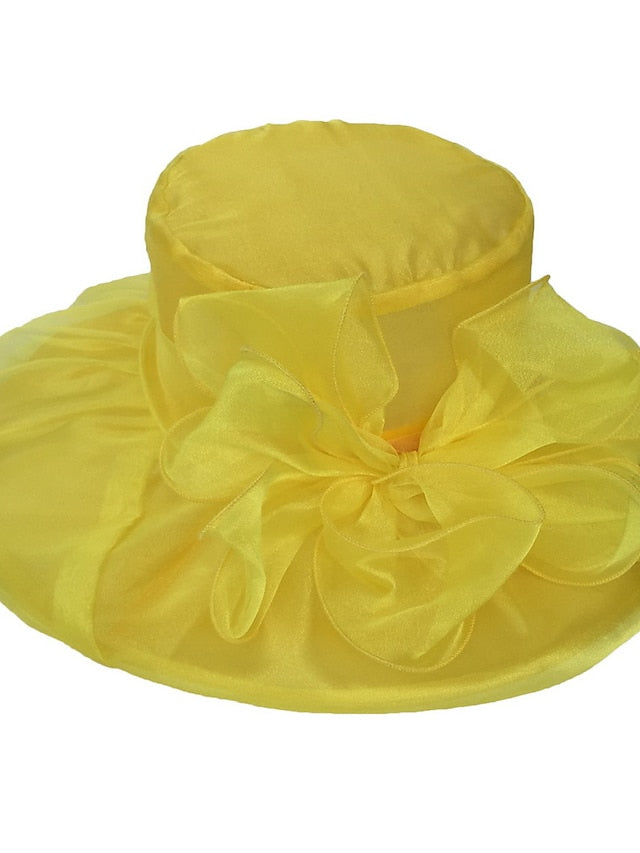 Party Hat Party Wedding Street Floral Pure Color Yellow Red Hat Blue Purple Fall Winter Spring for Women