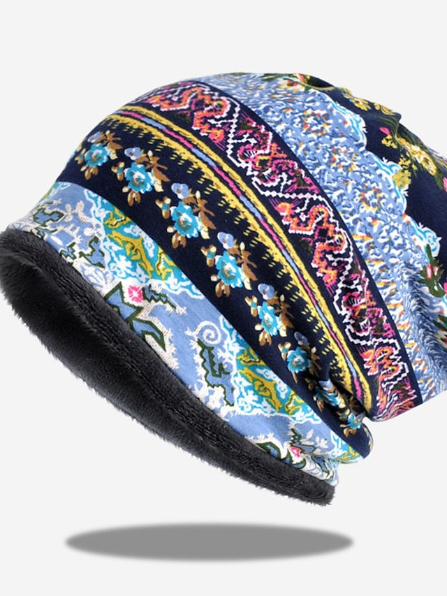 Hat Beanie / Slouchy Blue Coffee Outdoor Home Daily Print Flower Portable Windproof Comfort for Women