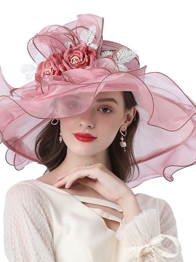 Hat Bucket Hat Sun Hat Green Blue Gold Party Outdoor Dailywear Floral Floral Portable Windproof Comfort for Women