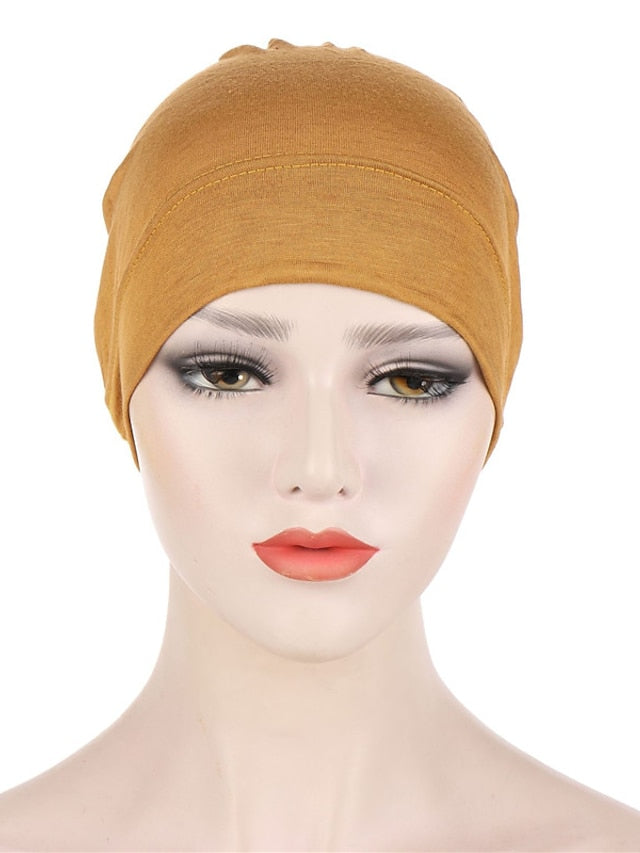 Fashion Multi Color Muslim Underscarf Women Soft Hijab Solid Scarf Turbans Head For Women Caps Islamic Hat for Women
