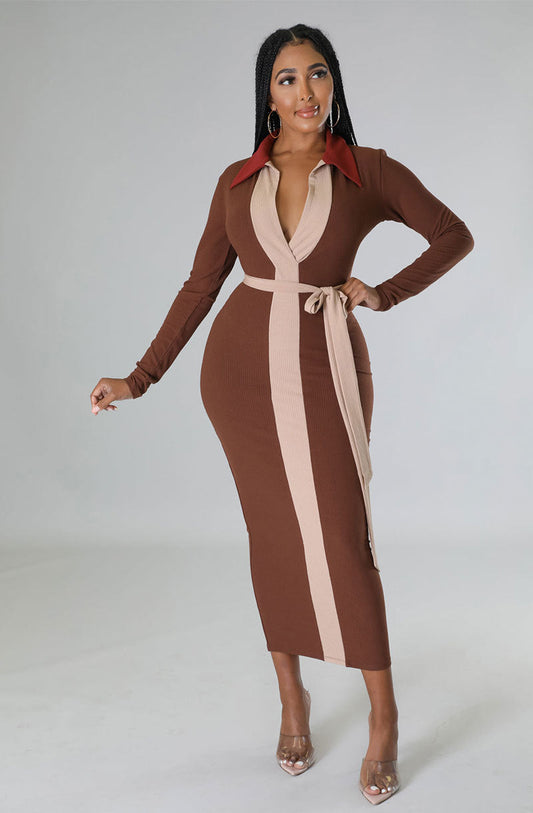 Ropa de mujer Vestido de manga larga Vestido casual de otoño