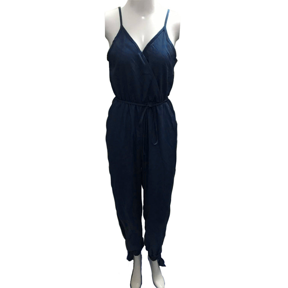 Mono de una pieza de algodón con abertura y tirantes finos, estampado, sin espalda y sexy, de verano para mujer
