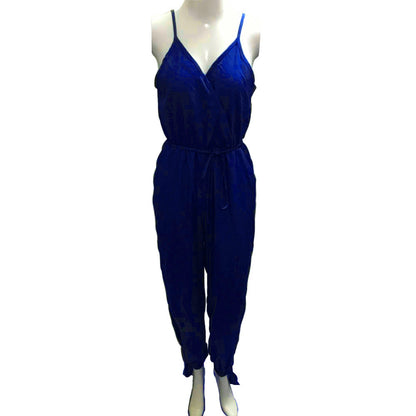 Mono de una pieza de algodón con abertura y tirantes finos, estampado, sin espalda y sexy, de verano para mujer