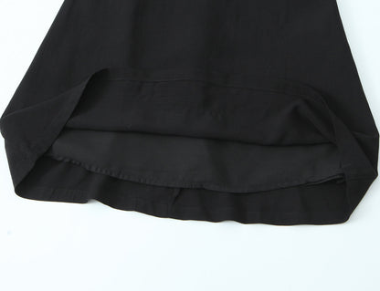 Vestido retro de primavera con escote en V, sin mangas y tirantes, diseño francés de interés especial, cintura alta con cinturón, corte en A.