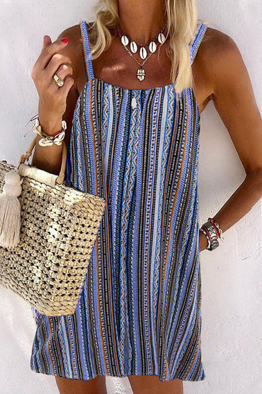 Vestidos de princesa con tirantes finos, espalda descubierta y rayas informales a la moda