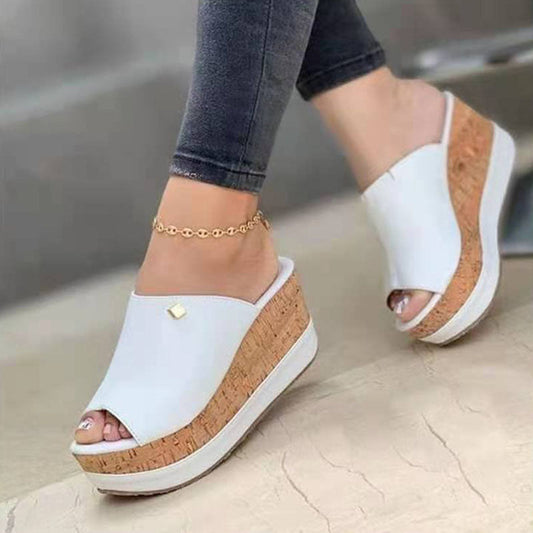 Zapatos de boca de pez con patchwork de moda callejera