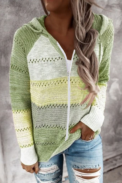 Sudadera con capucha y cuello con cremallera en color urbano (10 colores)