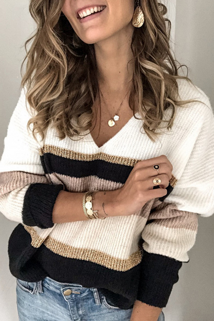 Tops básicos de cuello en V con estampado de moda urbana (3 colores)