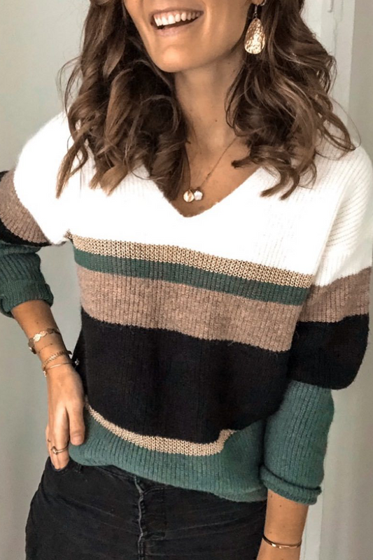 Tops básicos de cuello en V con estampado de moda urbana (3 colores)