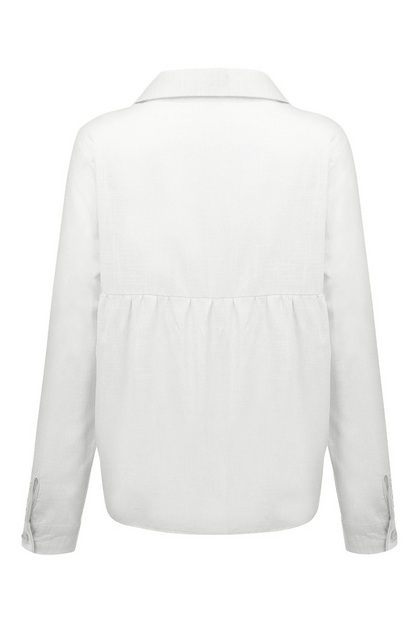 Casual Solid Buckle Shirt Collar Blouses(4 Colors)