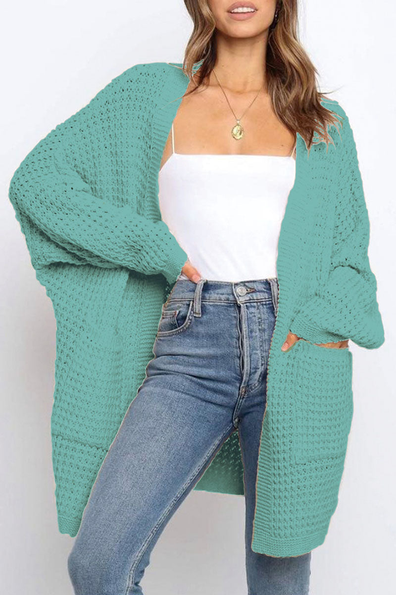 Suéteres casuales de moda con parches sólidos (7 colores)