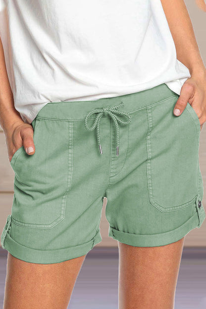 Pantalones casuales rectos con bolsillos lisos de color liso (8 colores)