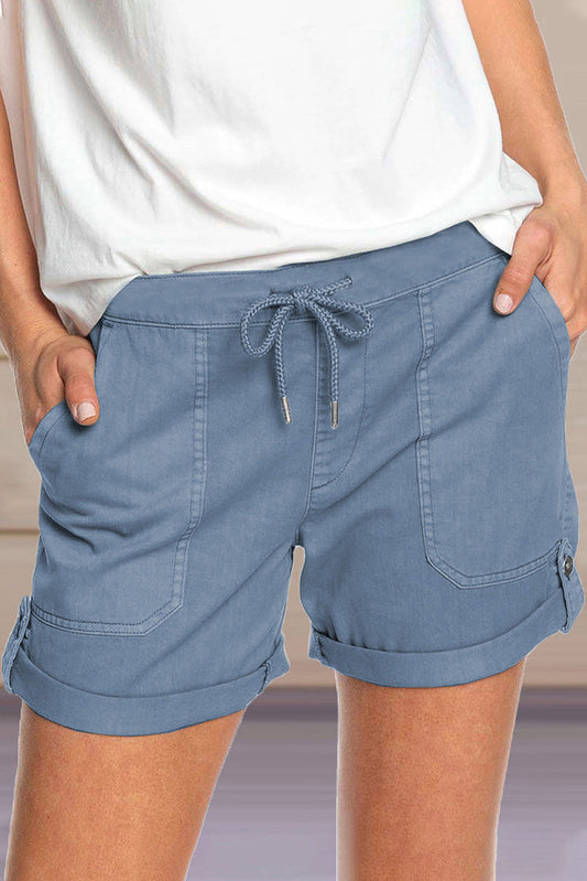 Pantalones casuales rectos con bolsillos lisos de color liso (8 colores)