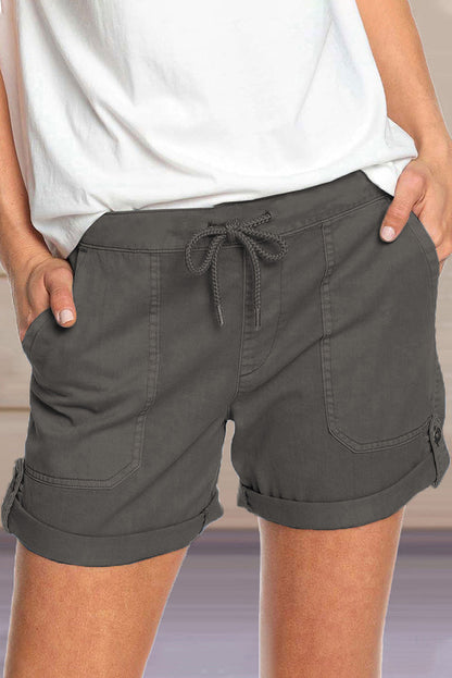 Pantalones casuales rectos con bolsillos lisos de color liso (8 colores)