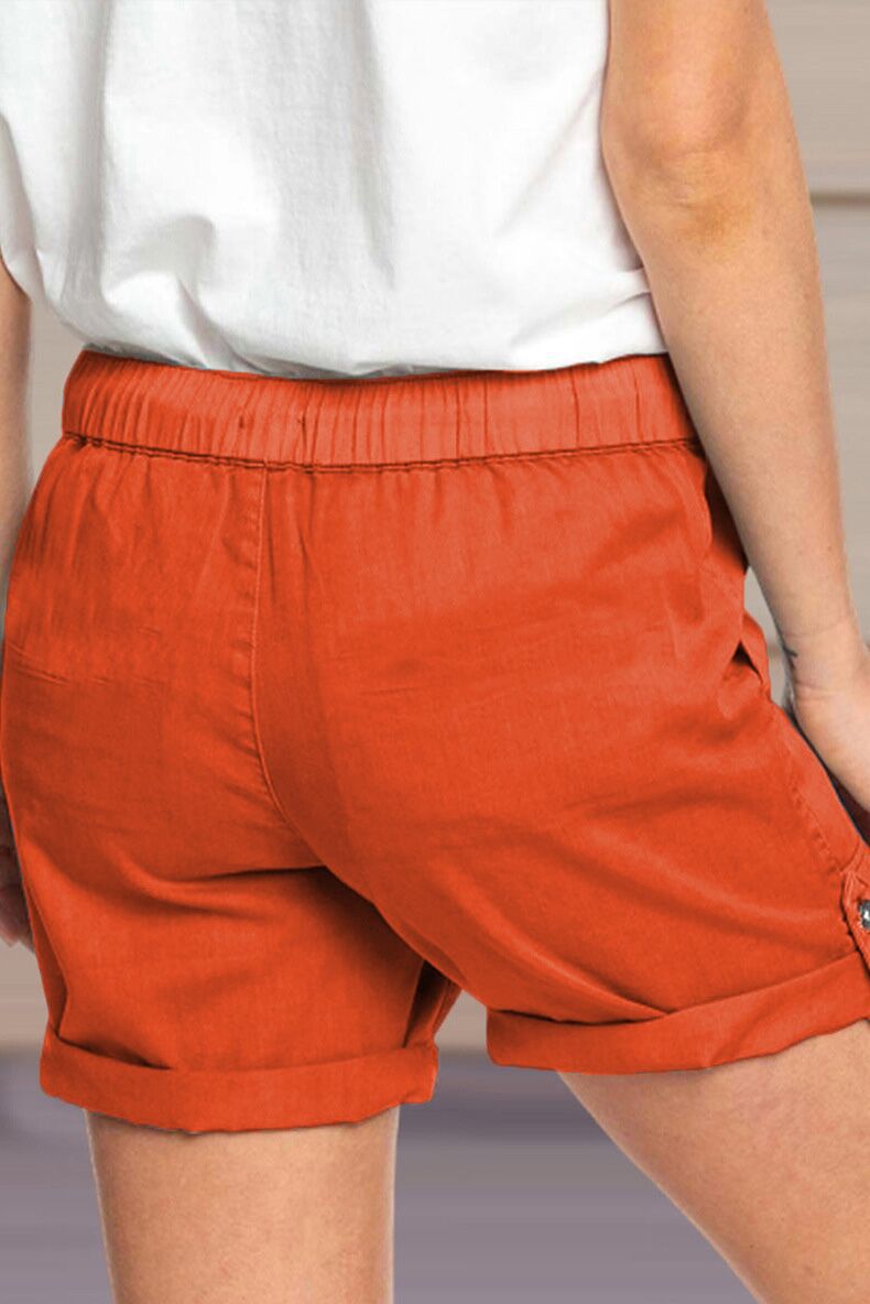 Pantalones casuales rectos con bolsillos lisos de color liso (8 colores)