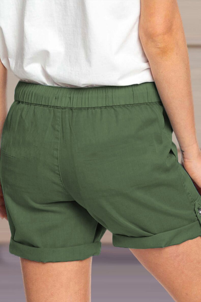 Pantalones casuales rectos con bolsillos lisos de color liso (8 colores)