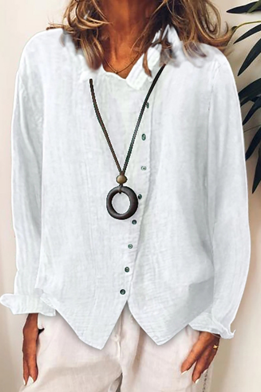 Blusa informal con cuello vuelto y hebilla sólida (5 colores)