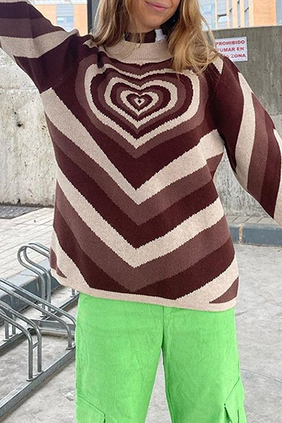 Suéter informal de cuello alto con estampado de patchwork y contraste (4 colores)