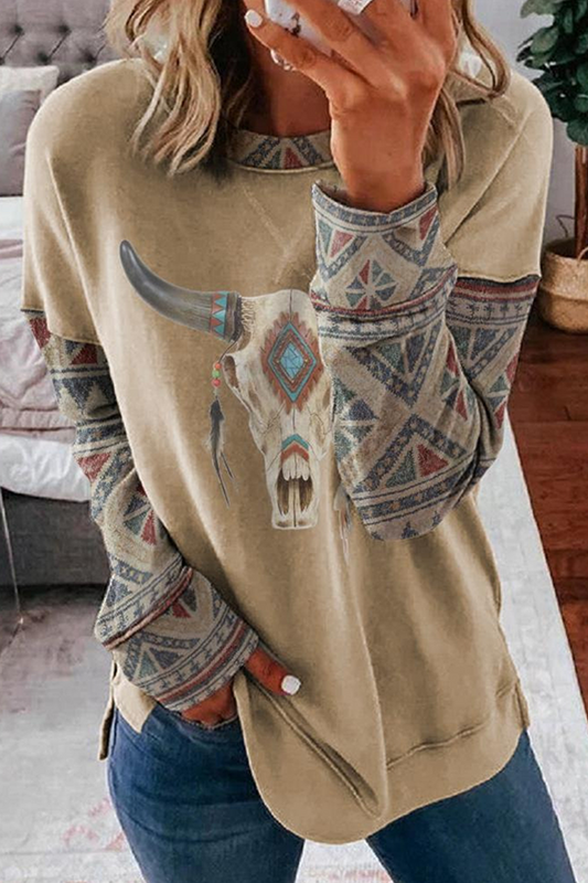 Sudadera con capucha básica de cuello redondo con estampado casual de patchwork