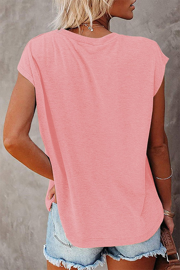 Casual Print Basic O Neck T-Shirts