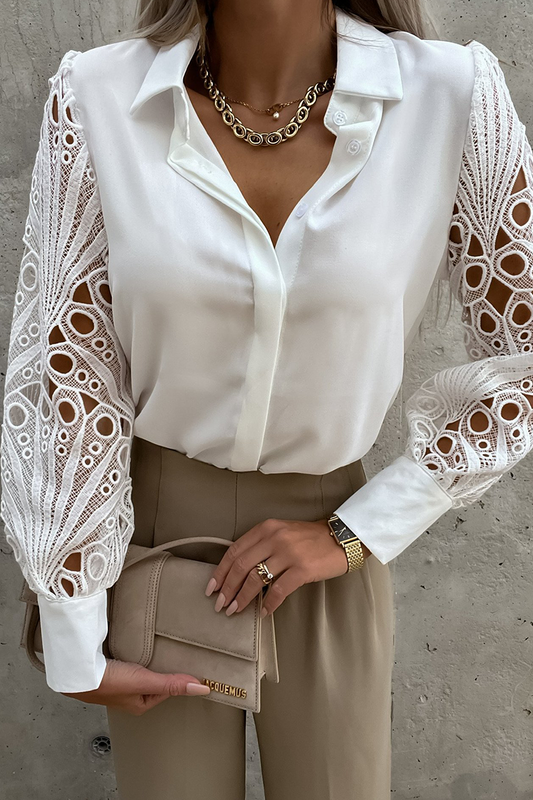 Blusas de moda con cuello vuelto, ahuecadas y lisas