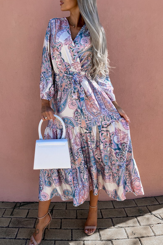 Vestidos casuales con cuello en V y falda pastel (3 colores)