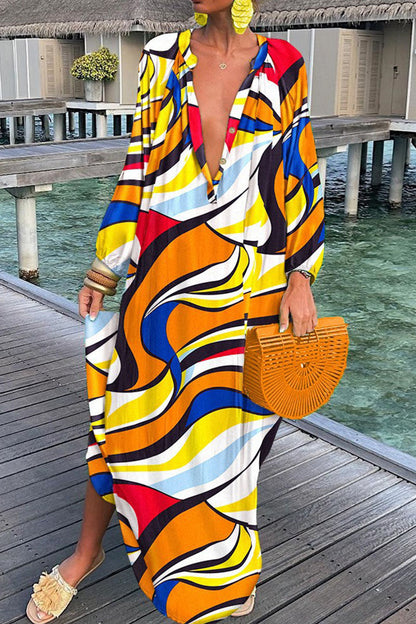 Vestidos rectos con cuello en V y estampado de patchwork sexy de moda (10 colores)