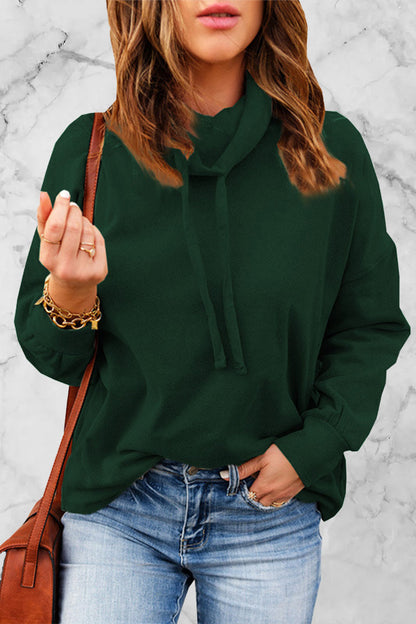 Sudadera con cuello de bufanda antigua de color sólido (5 colores)