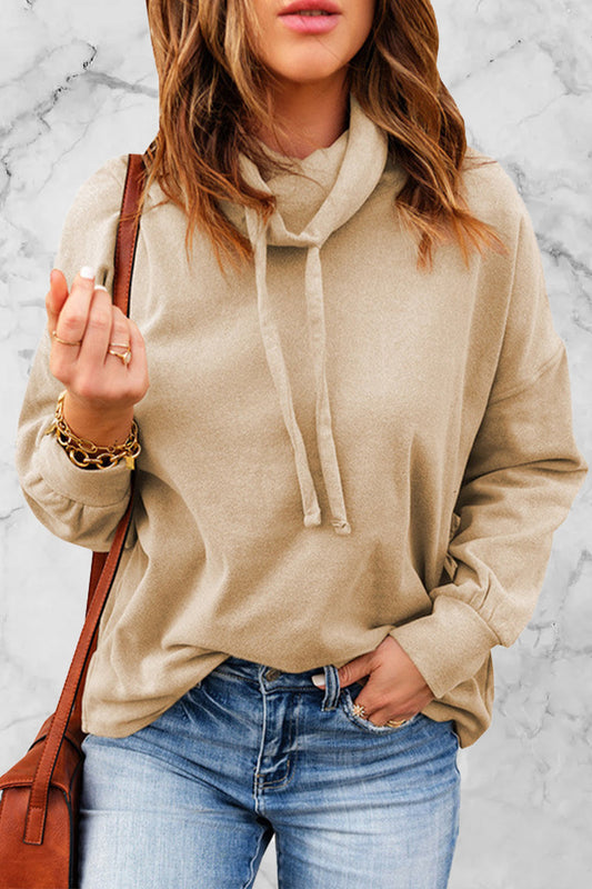 Sudadera con cuello de bufanda antigua de color sólido (5 colores)