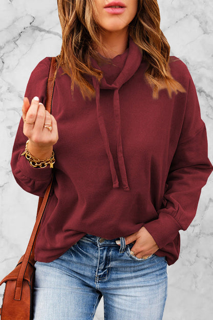 Sudadera con cuello de bufanda antigua de color sólido (5 colores)