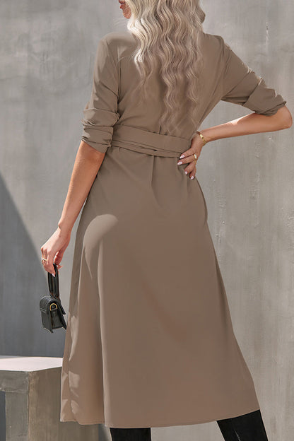 Vestido irregular de moda con escote en V y frenillo liso (4 colores)