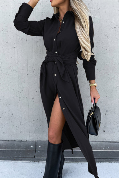 Vestido irregular de moda con escote en V y frenillo liso (4 colores)