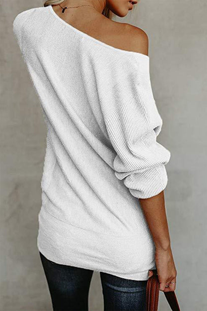 Tops casuales de color sólido con hombros descubiertos (5 colores)