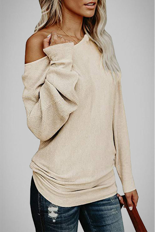 Tops casuales de color sólido con hombros descubiertos (5 colores)