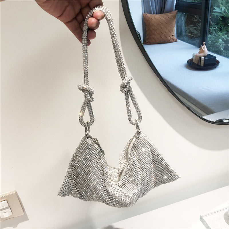 Bolsos de patchwork con diamantes de imitación para fiestas diarias