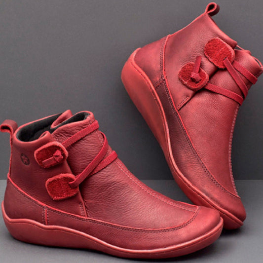 Zapatos casuales de cuero redondos con patchwork
