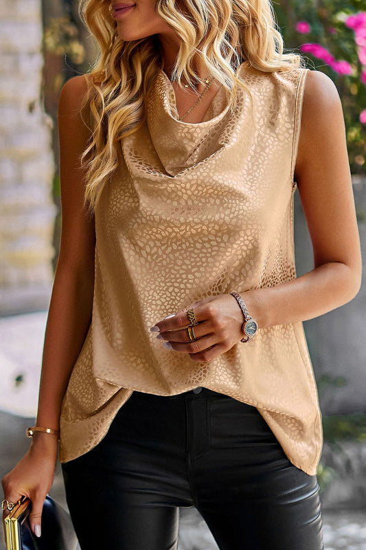 Tops casuales con cuello de bufanda y parches lisos y dulces (4 colores)