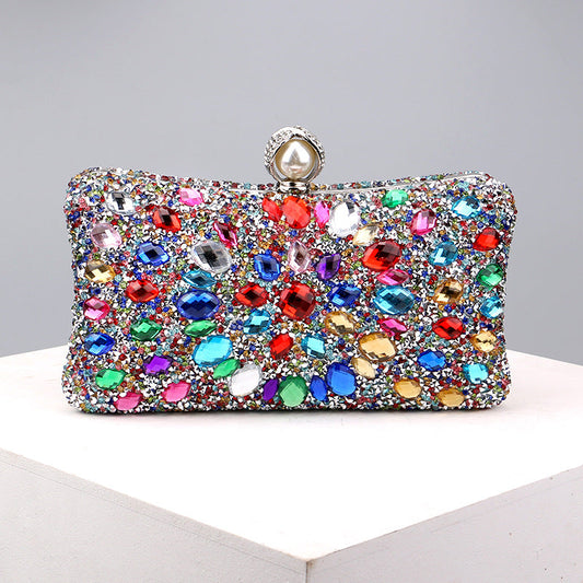 Bolsos casuales con cadenas de patchwork y diamantes de imitación