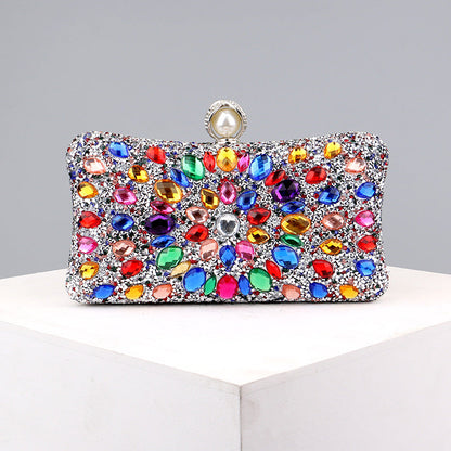 Bolsos casuales con cadenas de patchwork y diamantes de imitación
