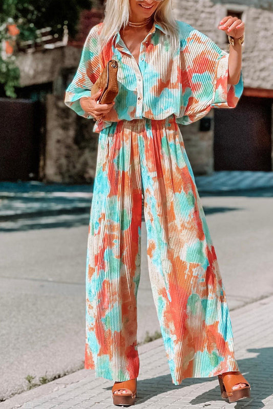 Monos holgados con cuello vuelto, patchwork y teñido anudado bohemio