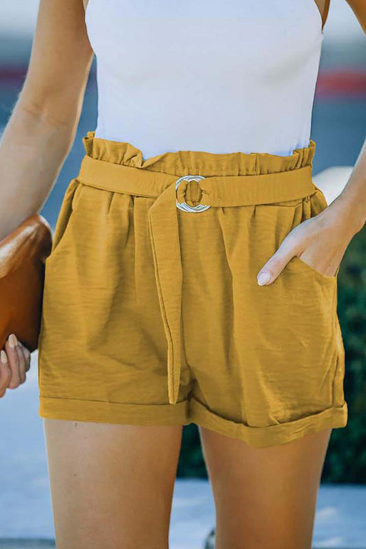 Pantalones casuales de color liso con bolsillos, sueltos, de cintura alta y rectos